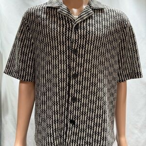 Medium Black and White Crochet Shirt